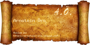 Arnstein Örs névjegykártya